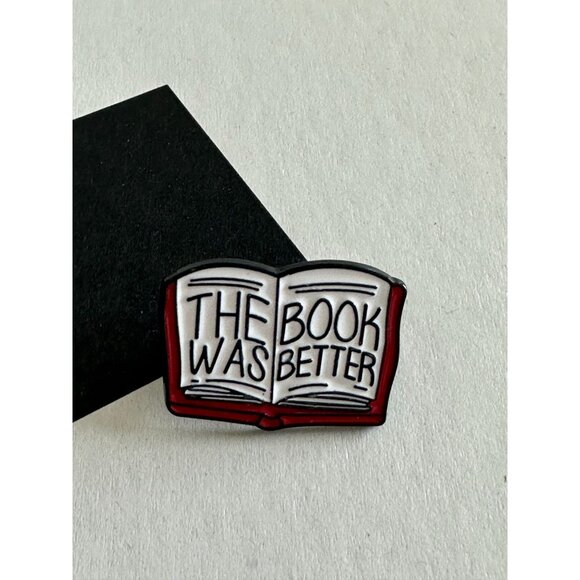 THE BOOK WAS BETTER Reader Enamel Lapel Pin NEW - Picture 2 of 3